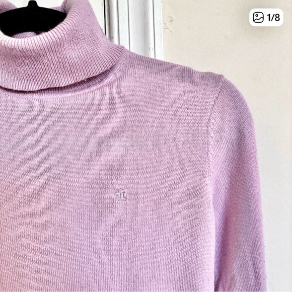 Lauren Ralph Lauren Turtleneck Sweater Silk Cashmere - Picture 2 of 8